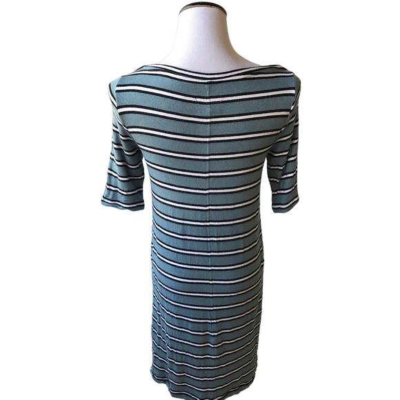 Loft Lou & Grey Blue Striped Signature Soft Boatneck Dress - Picture 8 of 10